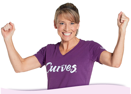 Curves Coach Holding Raised Fists